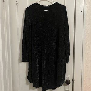 Boohoo Maternity Black Glittery Swing Dress